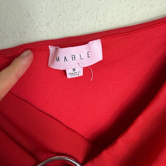 MARBLE Vibrant Red Cropped Top and Skirt - Picture 5 of 5